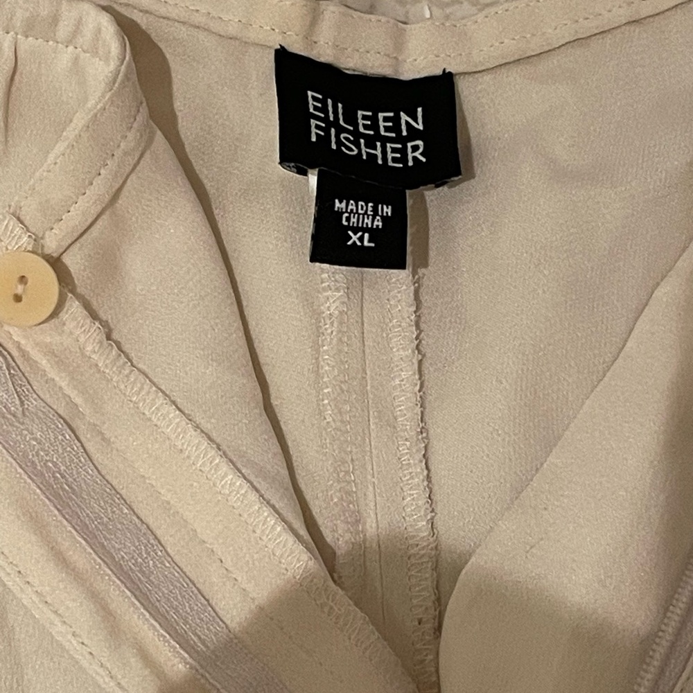 Eileen Fisher Elegant Cream Trousers XL Zipper - Picture 5 of 5